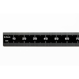 PEC Tools 751-300EZ, 300mm Flexible Ruler, Metric (mm,0.5mm, mm, 0.5mm),Made in US, Stainless Steel, Black Chrome