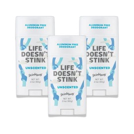 Natural Organic Deodorant Stick with Unscented, Coconut Oil and Activated Charcoal, Aluminum Free Deodorant by Stinkbug Naturals, 2.1 Ounce Pack of 3