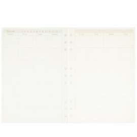 Zelten 1 Pack B5 45 Sheets/90 Pages Monthly Planner Loose Leaf Punch Paper Refill Paper 9 Hole Binder Personal Organizer Diary Notebook Refillable Planner