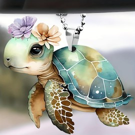 Maciebelle Rear View Mirror Accessories, Sea Turtle Gifts, Car Decoration, Mirror Hanging Car Interior Accessories, for Car Rear View Mirror, Gardening Hanging