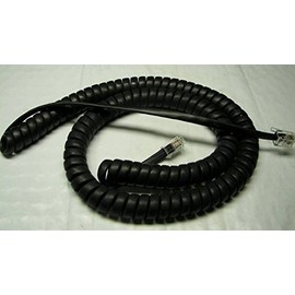 5-Pack Flat Black 12 Ft Handset Cords Compatible with Polycom VVX Series IP Phone 201 250 300 301 310 311 350 400 401 410 411 450 500 510 600 601 Receiver Charcoal Curly Coil Lot