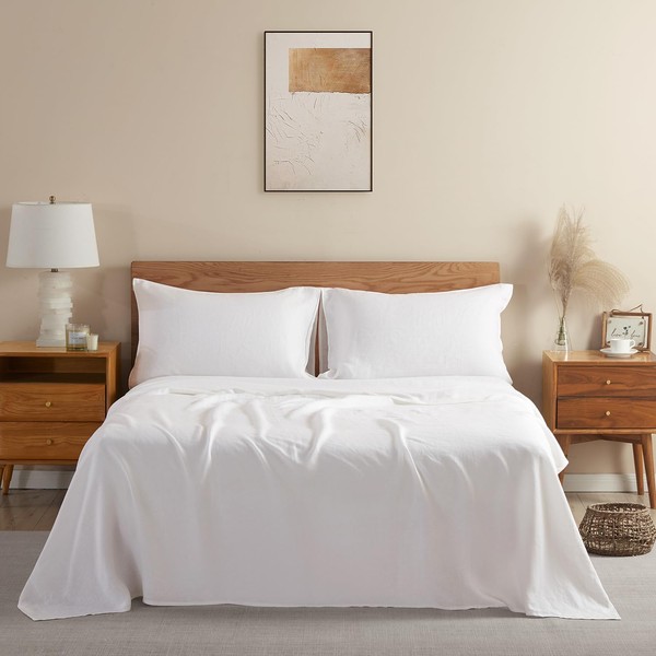 DAPU Pure Linen Sheets Set, 100% French Linen from Normandy,