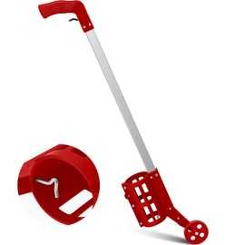 Zonon 1 Pcs Industrial Wheeled Marking Wand for Line Paint Stripe Ground Marking Spray Paint Wand for Survey Painting Spray Stick Line Applicator, Side Push (Red,Side-push)