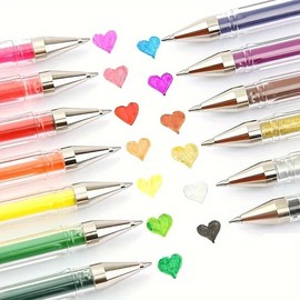 Glitter Gel Pens,Glitter Paint pens for Rock Painting, Scrapbooking,Assorted Coloured Gel Pen for Writing, Glitter, Neon & Gell Inks in Vibrant Colours Perfect for Journaling, Drawing, Crafting,