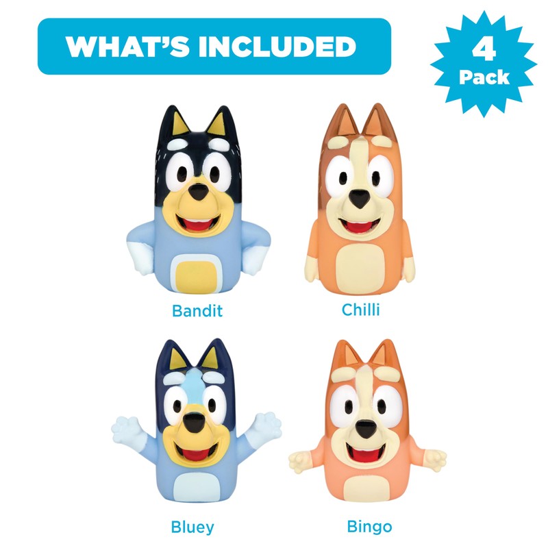 Bluey Jumbo Finger Puppets, 4 Piece