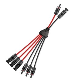 WOODGUILIN 2Y6 Solar Cable Y Splitter 6 mm² Solar Panel Y Plug 2 to 6 Y Plug Photovoltaic Cable Y Plug 2Y6 Plug for Solar System Solar Panels (Y 2-6)