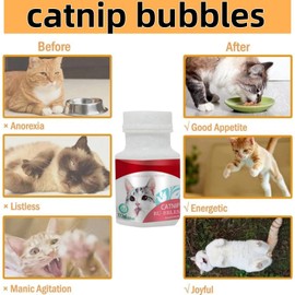 HIVETZ Catnip Bubbles for Cats,Cat Bubbles,Bubbles Catnip,Natural Catnip Oil Bubble Cat Toy,Interactive Cat Toy,Catnip Fun Bubbles,Catnip Toy for Stimulating Indoor And Outdoor Cats,Fun Bubbles