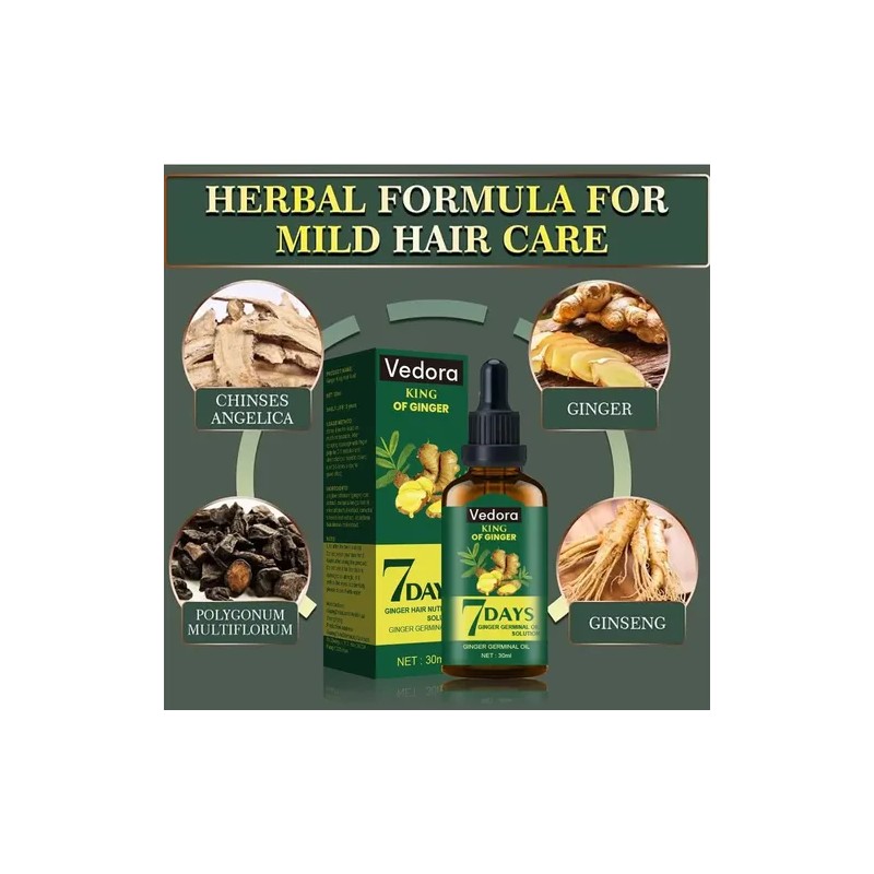 Sérum Para El Crecimiento Del Cabello, Aceite De Jengibre Ve