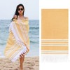 LINENOVA 100% Cotton Turkish Beach Towel 180x100cm, Sand Free Quick