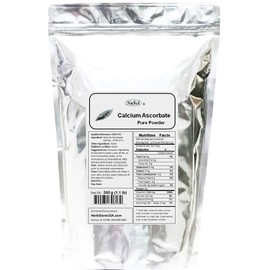 NuSci Calcium Ascorbate Pure Powder 500g 1.1lb, 17.6oz Buffered Vitamin C.