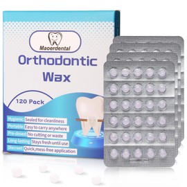 Maoerdental Orthodontic Wax 120 Pack, Easy to Mold Braces Wax, Dental Wax Long-Lasting Hold, Portable and Easy to Tear,Food Grade Relief Wax for Home Travel Office (Strawberry)