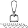 Snap Hook with Screw Clasp, 6 Pieces, 13 mm D-Ring