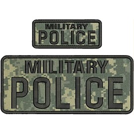Military Police Embroidery Patch 4X10 NAD 2x5 Hook on Back blk/White - Embroidery Patch for Jacket Hat Backpack
