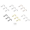 PIERCINGLINE Set of 3 Titanium Nose Piercing Spiral 2 mm