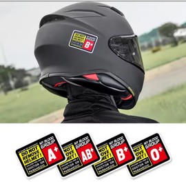 2 Pieces Do Not Remove Helmet, Blood Type Sticker Motorbike Sticker Warning Stickers, in Case of Accident Helmet Instructions (2, A+)