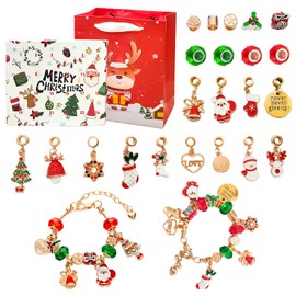 QILUCKY Advent Calendar 2024 Kids,Christmas Advent Calendar 2024 for Girls,24 Day Countdown Jewellery Advent Calendar Gifts,Bracelet Making Kit,A pendant Surprise Every Day