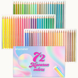 Lápices de Colores Macaron, Juego Profesional Lápices de colores pastel de 72 Colores, Núcleos a Base de Cera Suave Numerados, Para Dibujar, Dibujar, 