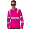 A-SAFETY Pink hi vis Long Sleeve Shirts (Pink M)