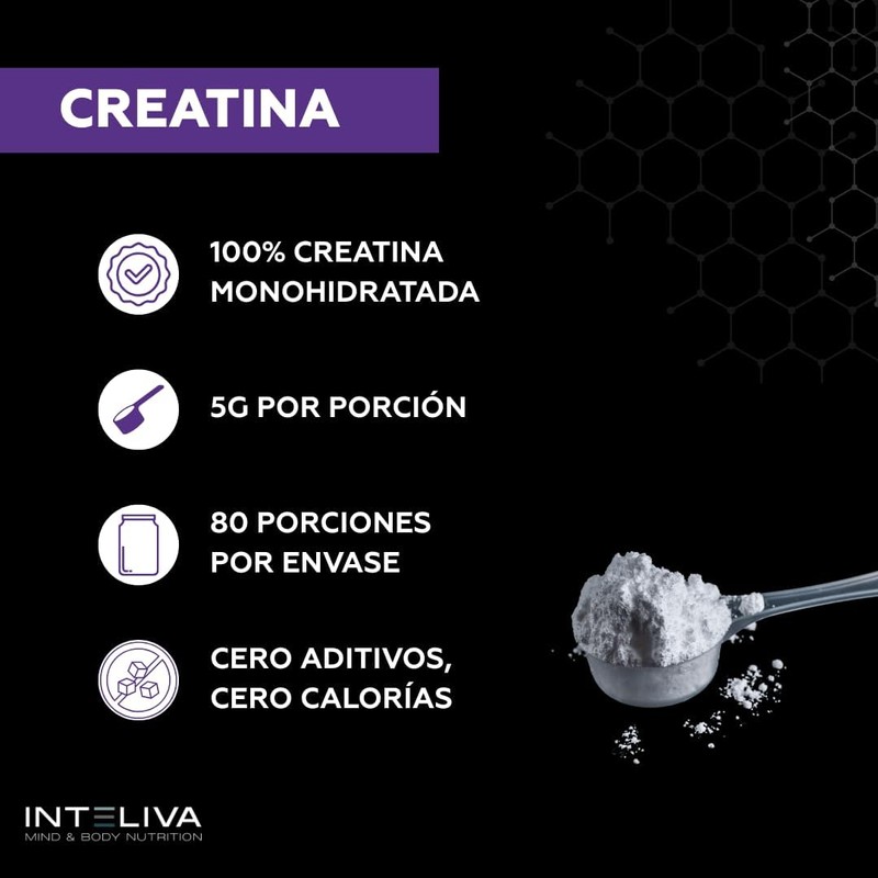 Inteliva Pure Creatine Monohydrate Powder, Unflavored Pre-Workout & Gym Supplement