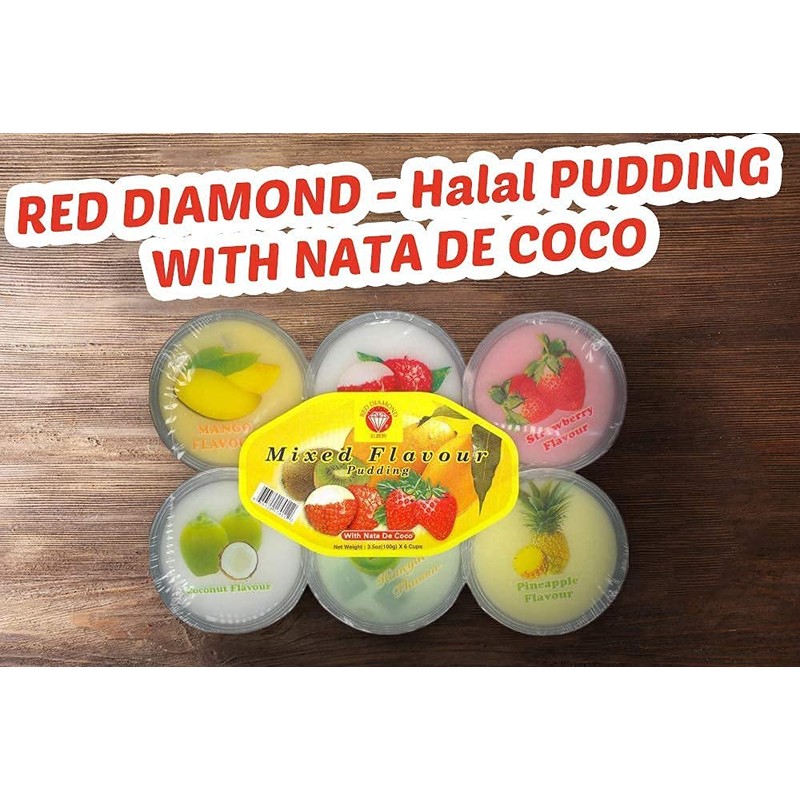 Pudding cups Fruit || RED DIAMOND -Halal حلال | Mixed