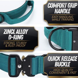 PICKLE WICKLE Tacticozy Comfort Collar - Durable High Density Nylon - Quick Release Buckle - Comfort Grip Handle - Soft Neoprene Padding - Adjustable Length (Pink, Extra Large)