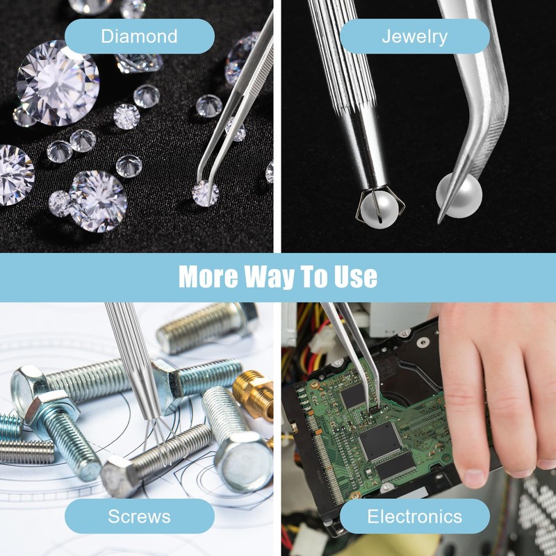 JJUNW 3 Pcs Piercing Ball Grabber Tool Set, Precision Gem