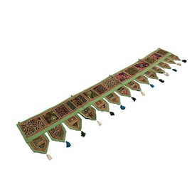 Ganesham- ''80'' Cotton Ethnic Wall Hanging Wall Art Vintage Patchwork Door Hanging Valances Window Valances Hand Embroidered Patchwork Toran Boho Bohemian Decor Living Room Decor Wall Decor