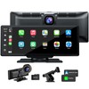 LAMTTO Portable Wireless Carplay & Android Auto with 2.5K Front