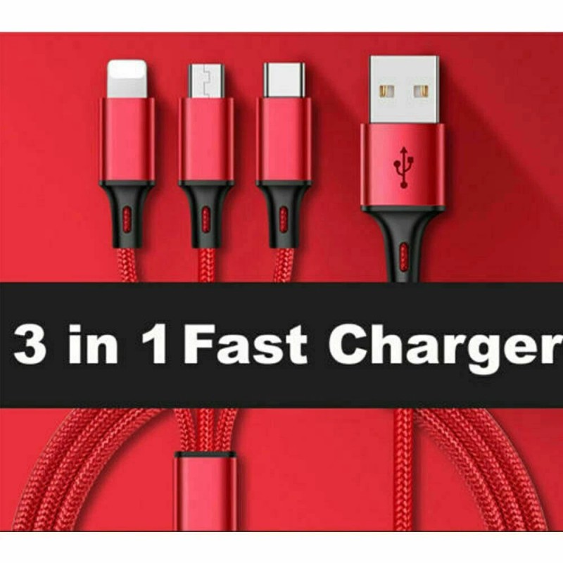 Unbranded NEW Fast USB Charging Cable Universal 3 in 1
