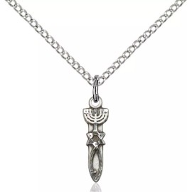 Bliss Sterling Silver Menorah Star Fish David Pendant Necklace 18" Curb Chain Gift