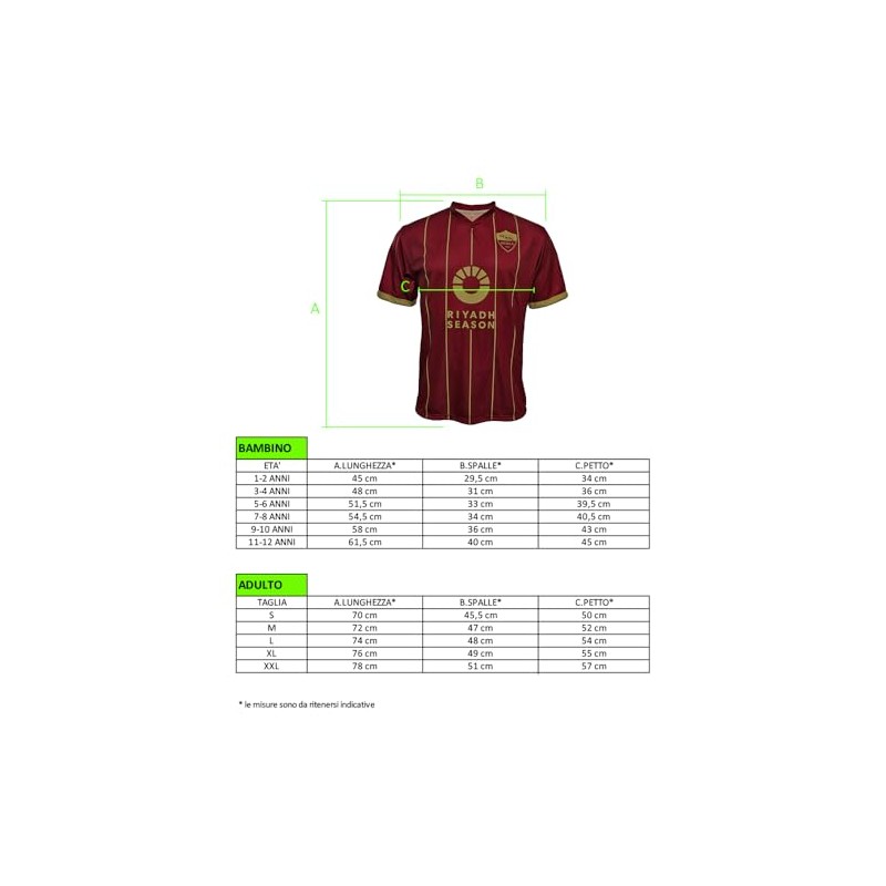 AS Roma Maglia Replica Ufficiale, Third 24-25, Blank, 10 Anni