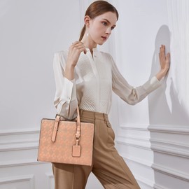 NICOLE & DORIS Top Handle Handbags for Women Elegant Handbag Medium Tote Bag Shoulder Bags PU Leather Crossbody Bag Ladies Working Bags Crocodile Handbags Khaki A