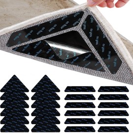 YAYUSI 24 Pcs Pinzas para Alfombras Antideslizante, Cinta Adhesiva Antideslizante, Pinzas de Sujeción, Pegatinas para Alfombras Tapetes Infantiles Almohadilla de Agarre, Lavable y Reutilizable