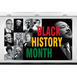 Nepnuser Black History Month Photo Booth Backdrop Martin Luther King African American National Holiday Party Decorations February School Classroom Wall Decor (5.9×3.6ft)