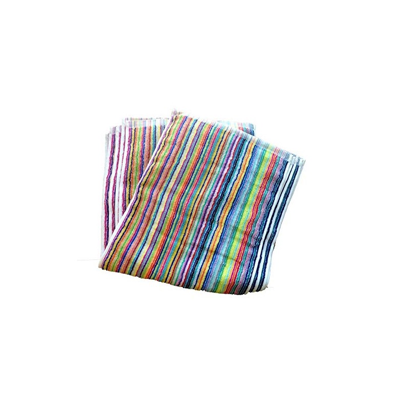 Imabari Residual Thread Colorful Striped Face Towels, Set of 5,