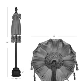 Koyal Wholesale Tabletop Bali Umbrella, 34-Inch, Diamond Blue Aqua