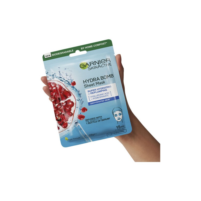 Garnier Hydra Bomb Hyaluronic Acid + Pomegranate Sheet Mask 28g