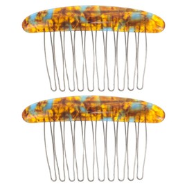 2Piezas Peineta Francesa Lateral Pequeña Con DiseñO Carey Peinetas Francesas Para MoñO Pinzas Cabello SujecióN Fuerte Decorativas Para Mujeres MoñO Recogido Accesorios Cabello Niñas3.3x1.9In