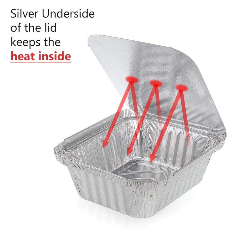 Pack of 10, Extra Deep Rectangular Disposable Aluminum Container Pans