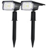 LEREKAM 2 Pack Solar Spotlights Outdoor LED Cool White Waterproof