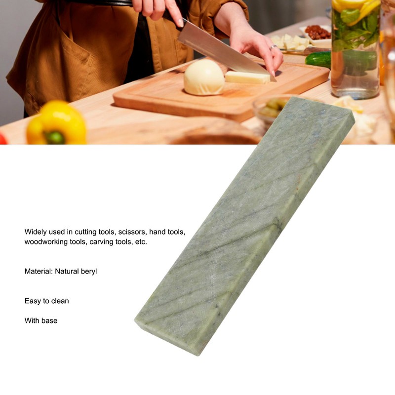 20x5x1.2cm 10000 Grit Kitchen Whetstone Natural Beryl with Base Sharpening