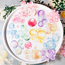 Bubble Stickers for Scrapbooking, 60 Pieces Colourful Scrapbook Accessories Stickers Set for Junk Journaling, Bullet Journal, Photo Albums, Painting, Planners, Mobile Phones (Bubble Adventure)