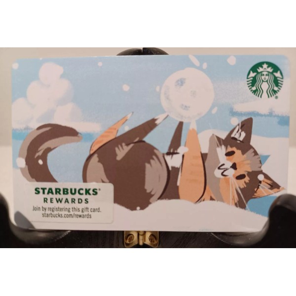 STARBUCKS CARD 2020 " CAT WITH A SNOWBALL" BRAND NEW