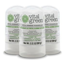 Vital Green Desodorante Cristal Alumbre 60gr (paquete 3 Und)