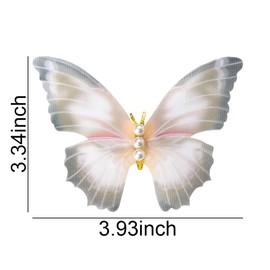 Butterfly Hair Clips Pins for Girls Faux Pearl Butterfly Hair Barrettes Double Layer Glitter Butterfly Clips Fairy Hairpin Cute Butterfly Snap Hair Clip Retro Hair Accessories for Women (4Pcs)