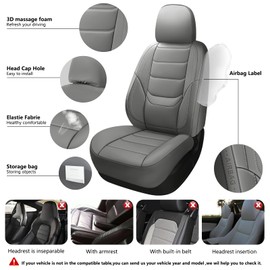 BABYBLU Car Seat Covers Full Set,Universal Leather Seat Covers for Cars,Waterproof Automotive Car Seat Covers for Most Vehicles SUV Pick-up Truck