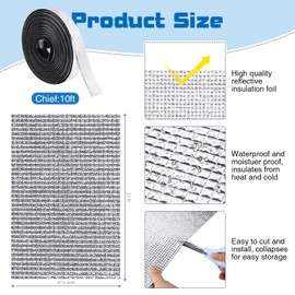 Frienda Rv Window Reflective Insulation Roll 47.2inchx50ft Double Aluminum Foil Heat Bubble Thermal Window Shade Door Cover Blackout for Garage Roof Travel Camper Skylight Shield