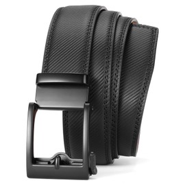 SENDEFN Men Black Belt Ratchet Buckle Men Leather Belts in Gift Set Box for Dress Casual Size Adjustable Trim to Fit