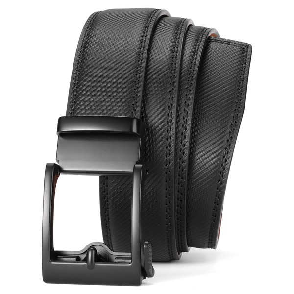 SENDEFN Men Black Belt Ratchet Buckle Men Leather Belts in