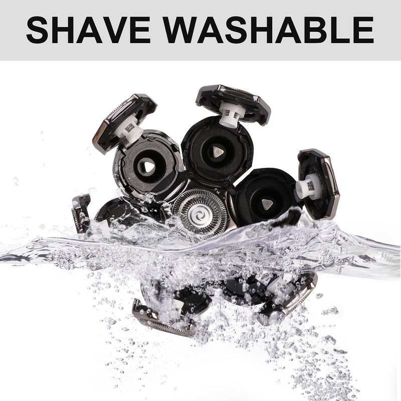 Bald Head Razor, 7 Heads Beard Trimmer Replacement Blade Stainless